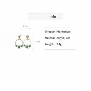 Size and material details for flower acrylic hoop earrings in a macro info-graphic view