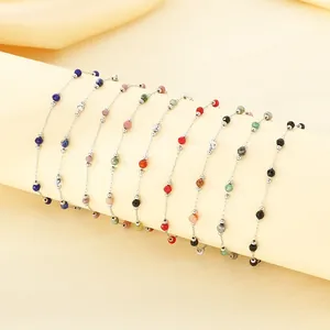 Minimalist Titanium Steel Jewelry Set Colorful Plastic Beads Chain Necklace Bracelet For Women Niche Design Fashion Jewelry