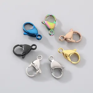 Multi-color 304 stainless steel lobster clasps for DIY necklace and bracelet making