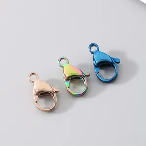 Three different colors of 304 stainless steel lobster clasps for DIY jewelry making