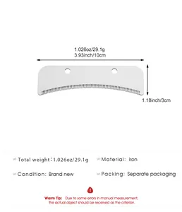 Détails techniques de la lame de peigne pour animaux avec dimensions et poids