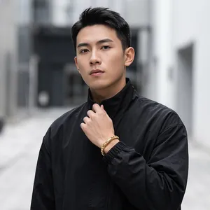 Men's vintage golden dragon bone chain bracelet featuring a polished metal nameplate