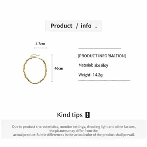 Goldene Choker-Halskette mit Spezifikationen zu Größe und Material des Schmuckstücks