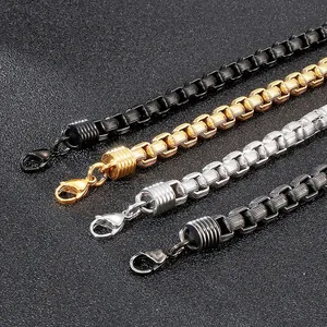 Minimalistische Heren Titaniumstaal Box Ketting Armband Woon-werkverkeer Stijl Roestvrijstalen Armband Voor Dagelijkse Sieraden Accessoires
