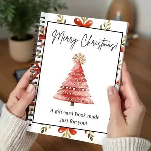 Christmas Spiral Notebook Gift Card Book For Teenagers Festive Santa Tree Pattern Paper Journal Gift For Kids Students