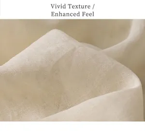 Detailed macro view of high-quality ivory cotton linen fabric with breathable texture