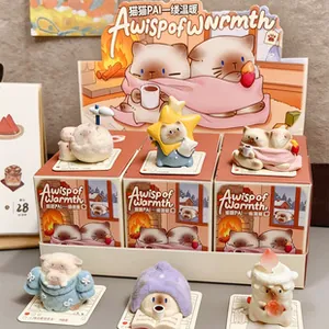 Creative cute bee-themed cat blind box figurines for tabletop home decor display