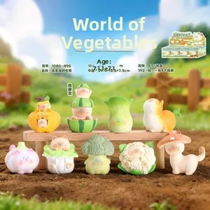 Detailed catalog showing cabbage cat figurines on a wooden stool with size specifications