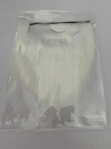 Realistic white Santa Claus beard and eyebrows in retail clear packaging for Christmas