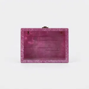 Pochette De Soirée En Acrylique Texture Marbre Fermoir En Métal Doré Sac À Bandoulière Boîte Pour Femmes Banquet Fête