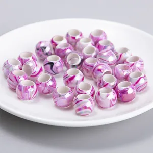 Multicolor Plastic Dreadlock Beads Large Hole Hair Braiding Rings Bohemian Macaron Hair Clips DIY Accessories For Women