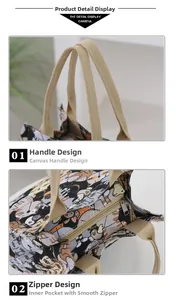 Detailed close-up of heavy-duty canvas strap stitching and smooth metal zipper closure
