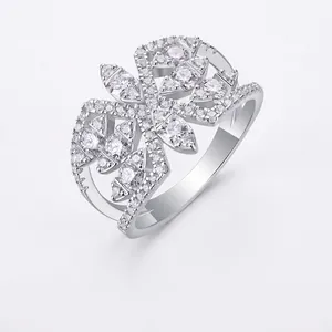 Luxus 925 Sterlingsilber Moissanit Ring Für Damen Schmetterling Geometrisch Pave Verlobung Hochzeit Band Jubiläum Mode Schmuck Geschenk