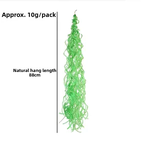 Green spiral party hanging decoration with 88cm natural length and 10g lightweight design