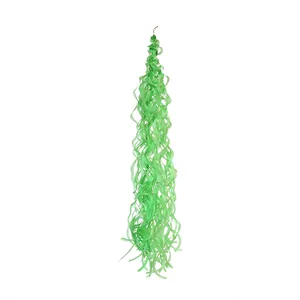 Glossy green spiral streamers with hooks for wedding and birthday party decorations