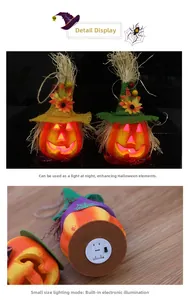 Detail view of the Halloween pumpkin light base showing the battery box and power switch