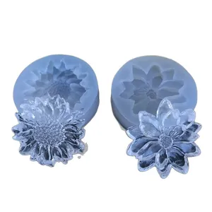 Sunflower and lily silicone molds for DIY resin casting and fondant cake decorating