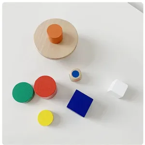 Ensemble de blocs géométriques en bois colorés pour l'entraînement à l'équilibre