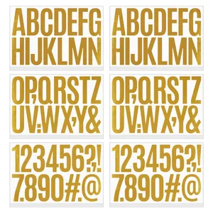 Large Alphabet Number Stickers Holographic Rainbow Gold Vinyl Decals For DIY Scrapbooking Birthday Party Mailbox Decoration