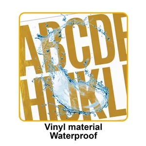 3-inch gold foiled vinyl letter stickers with waterproof material for DIY banners