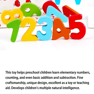 Colorful wooden arithmetic number blocks 1-5 for preschool educational learning