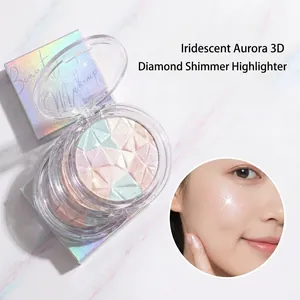 Mixed Color Crystal Diamond Highlighter Powder Shimmer Brightening Face Contour Geometric Mosaic Makeup