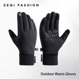 Winter Cycling Gloves Fleece Lined SBR Composite Diving Fabric Touchscreen Windproof Waterproof Non Slip Outdoor Hiking