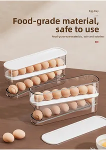 Macro view of double-layer food-grade rolling egg tray with transparent plastic finish