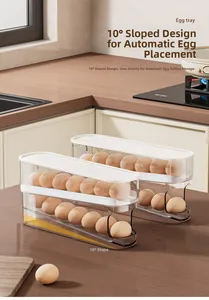 Detail of double-layer rolling egg tray with 10-degree slope for gravity auto-filling