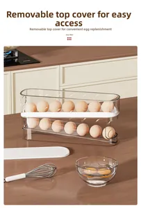 Detail showing the detachable top lid of the double-layer rolling egg storage rack