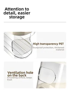 Detailed view of high-transparency PET egg holder with rear air vents for freshness