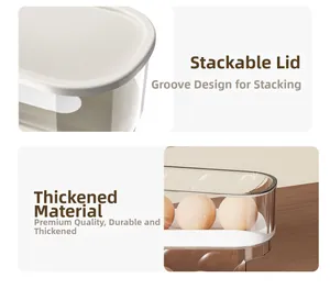 Close-up of stackable egg storage lid with groove design for stable kitchen organization
