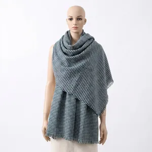 Elegant vintage houndstooth pattern shawl and scarf for autumn and winter warmth