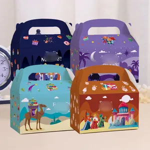 Three Kings Day Christmas Gift Boxes Reyes Magos Epiphany Party Handle Candy Box White Cardboard Foldable Festive