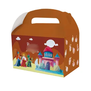Festive Spanish holiday themed cardboard gable gift box for Christmas party candy treats