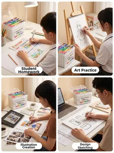 120-color dual-tip art markers set in a portable box for professional design and sketches
