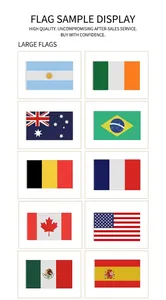 Macro detail of large polyester national flags for the 2026 World Cup soccer fans
