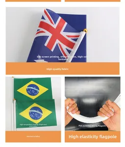 Detail of world cup fan scarves featuring durable polyester fabric and flexible PVC poles