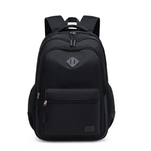 Durable black minimalist backpack with DDCAT branding and ergonomic S-shaped straps