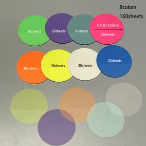 Detail showing 8-color waterproof round index tabs with 4.1cm diameter and 160 total sheets