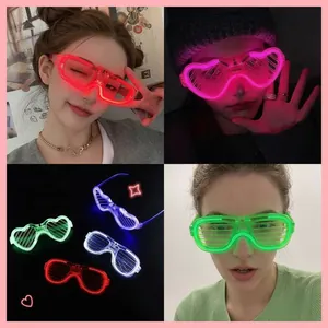 LED light up glasses in heart and shutter styles for parties and festivals with four colors