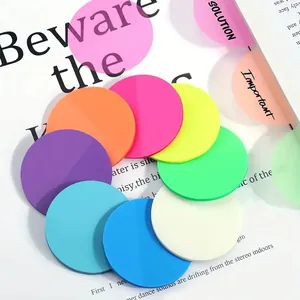 Colorful round transparent waterproof index tabs for aesthetic page marking and office use