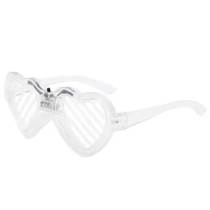 Luminous heart-shaped LED shutter glasses with transparent plastic for party decoration