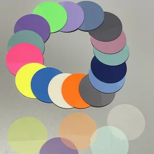 Detailed view of colorful translucent round index tabs and waterproof aesthetic markers