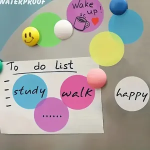 Waterproof round translucent index stickers in macaron colors for study and planning