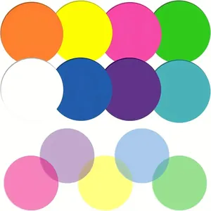 Waterproof transparent round index tabs in various colors for books and office use