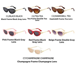 Collection de lunettes de soleil punk œil-de-chat en sept coloris de monture et verres