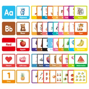 Cartes éducatives d'alphabet et d'animaux avec illustrations colorées pour l'éveil