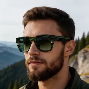 Lunettes De Soleil Polarisées Carrées Hommes Femmes Rétro Grand Cadre PC Métal TAC Verres UV400 Conduite Pêche Mode