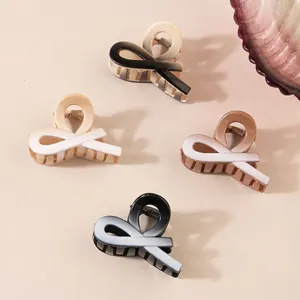 Korean Style Gradient Hair Claw Clips For Women Elegant Flower Ribbon Design Plastic Resin Hairpin Chic Daily Styling Accessory